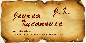 Jevrem Kucanović vizit kartica